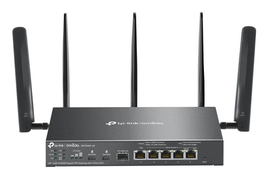 TP-Link 4G+ CAT6 AX3000 1G VPN GATEWAY/2X 1G WAN 4X 1G LAN 2X SIM — router bezprzewodowy
