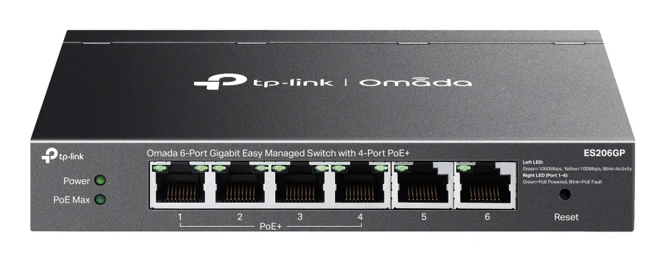 TP-Link 6-PORT 1G EASY MANAGED SWITCH/WITH 4-PORT POE+ 65W POE POWER — przełącznik LAN zarządzalny 6 portów