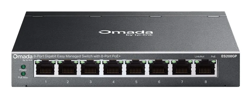 TP-Link 8-PORT 1G EASY MANAGED SWITCH/8X POE+ 64 W POE POWER FANLESS — przełącznik LAN zarządzalny 8 portów