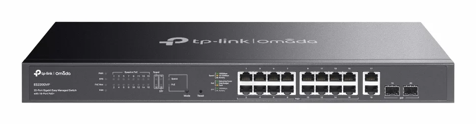 TP-Link 20-PORT 1G EASY MANAGED SWITCH/16-PORT POE+ 250 W POE POWER — przełącznik LAN zarządzalny 18 portów