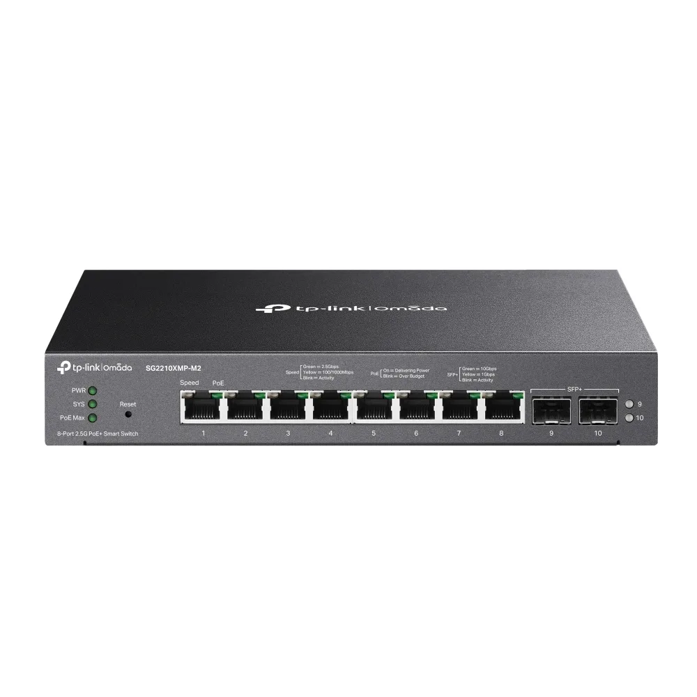 TP-Link OMADA 8-PORT 2.5G SMART SWITCH/8X 2.5GBASE-T POE+ 2X 10GE SFP+ — przełącznik LAN zarządzalny 8 portów