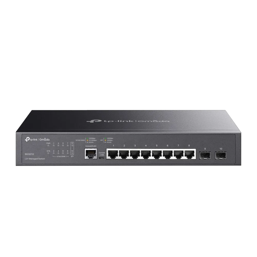 TP-Link 8-PORT GB L2+ MANAGED SWITCH/WITH 2 SFP SLOTS — przełącznik LAN zarządzalny 8 portów