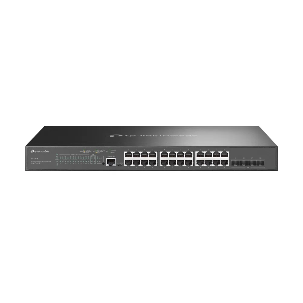 TP-Link 28-PORT POE+ GIGABIT L2 SWITCH/MANAGED WITH 24-PORT POE+ — przełącznik LAN zarządzalny 24 portów