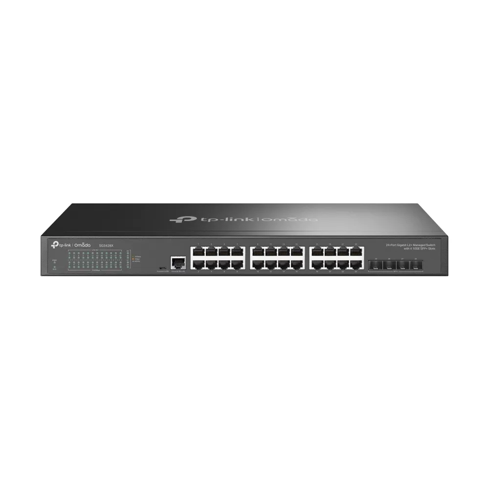TP-Link 24-PORT GIGABIT MANAGED SWITCH/WITH 4 10GE SFP+ SLOTS — przełącznik LAN niezarządzalny 24 portów