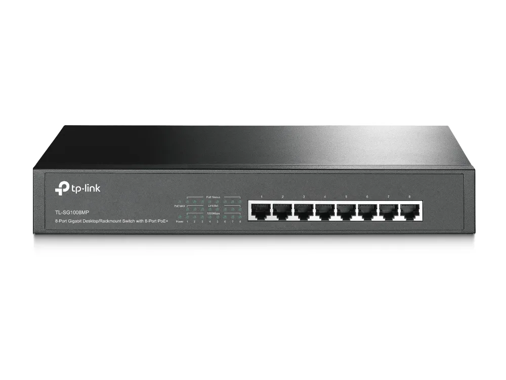 TP-Link 8-PORT GIGABIT POE+ SWITCH — przełącznik LAN zarządzalny 8 portów