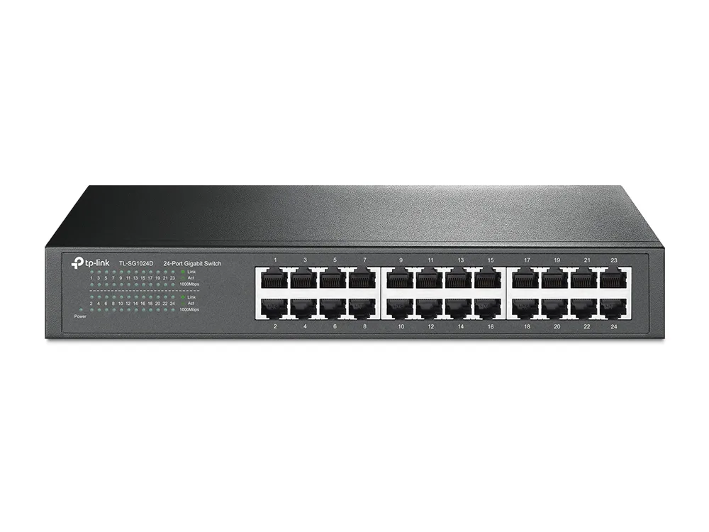 TP-Link TL-SG1024D 24-PORT GIGAB SWITCH/10/100/1000 MBIT/S-RJ45-PORTS — przełącznik LAN niezarządzalny 24 portów