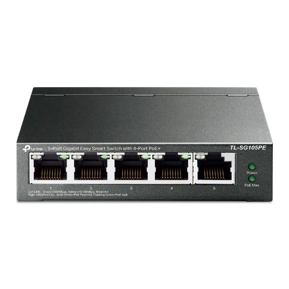 TP-Link 5-PORT GIGAB EASY SMART SWITCH/WITH 4-PORT POE+ — przełącznik LAN zarządzalny 5 portów