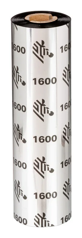 Zebra Wax Ribbon, 110mmx450m,1600; Economy Wax, 25mm core — materiał do drukarek etykiet