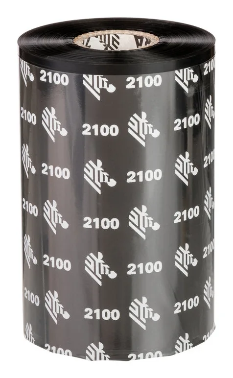 Zebra Wax Ribbon, 220mmx450m (8.66inx1476ft), 2100; High Performance, 25mm (1in) core, 12/box — materiał do drukarek etykiet