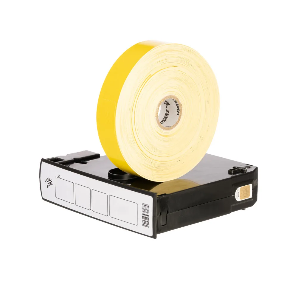 Zebra Wristband, Polypropylene, 1x10in (25.4x254mm); Direct thermal, Z-Band Fun, Adhesive closure, Cartridge, 350/roll, 6/box, Yellow
