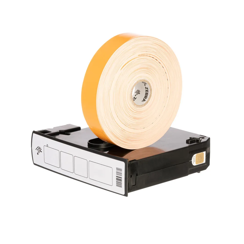 Zebra Wristband, Polypropylene, 1x10in (25.4x254mm); Direct thermal, Z-Band Splash, Adhesive closure, Cartridge, 350/roll, 6/box, Orange