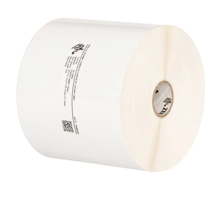 Zebra LABEL, POLYETHYLENE, 102X76MM; THERMAL TRANSFER, POLYE 3100T GLOSS, PERMANENT ADHESIVE, 25MM CORE — materiał do drukarek etykiet