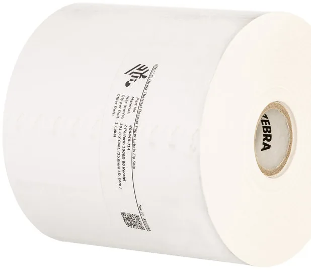 Zebra RECEIPT, PAPER, 58MMX11M; DIRECT THERMAL, Z-PERFORM 1000D 80 RECEIPT, UNCOATED, 13MM CORE — materiał do drukarek etykiet
