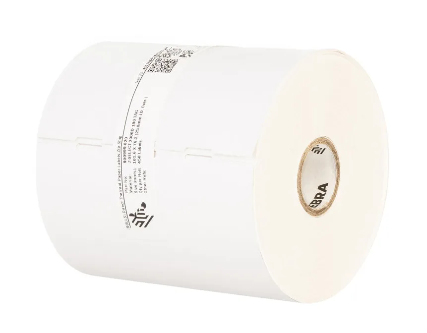 Zebra Tag, Paper, 32x57mm; Direct Thermal, Z-Select 2000D 190 Tag, Coated, 25mm Core, Supplied with Hole — materiał do drukarek etykiet