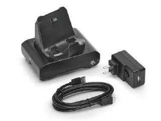 Zebra 1-slot printer docking cradle; ZQ300 Series; Includes type A to Type C USB Cable and AC to USB Adapter with EU power plug