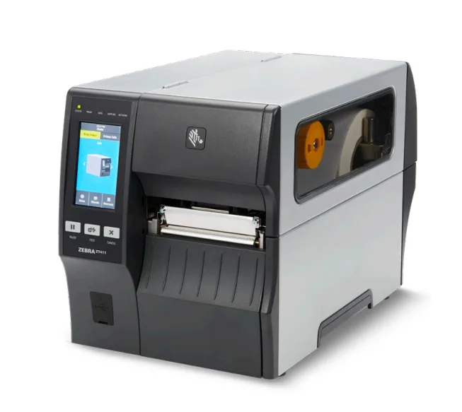 Zebra TT Printer ZT411; 4, 300 dpi, Euro and UK cord, Serial, USB, 10/100 Ethernet, Bluetooth 4.1/MFi, USB Host, Peel w/ Liner Take-Up, EZPL